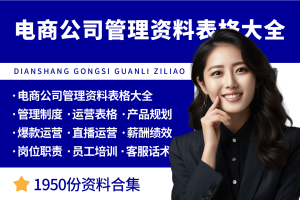 电商公司经营管理资料表格大全